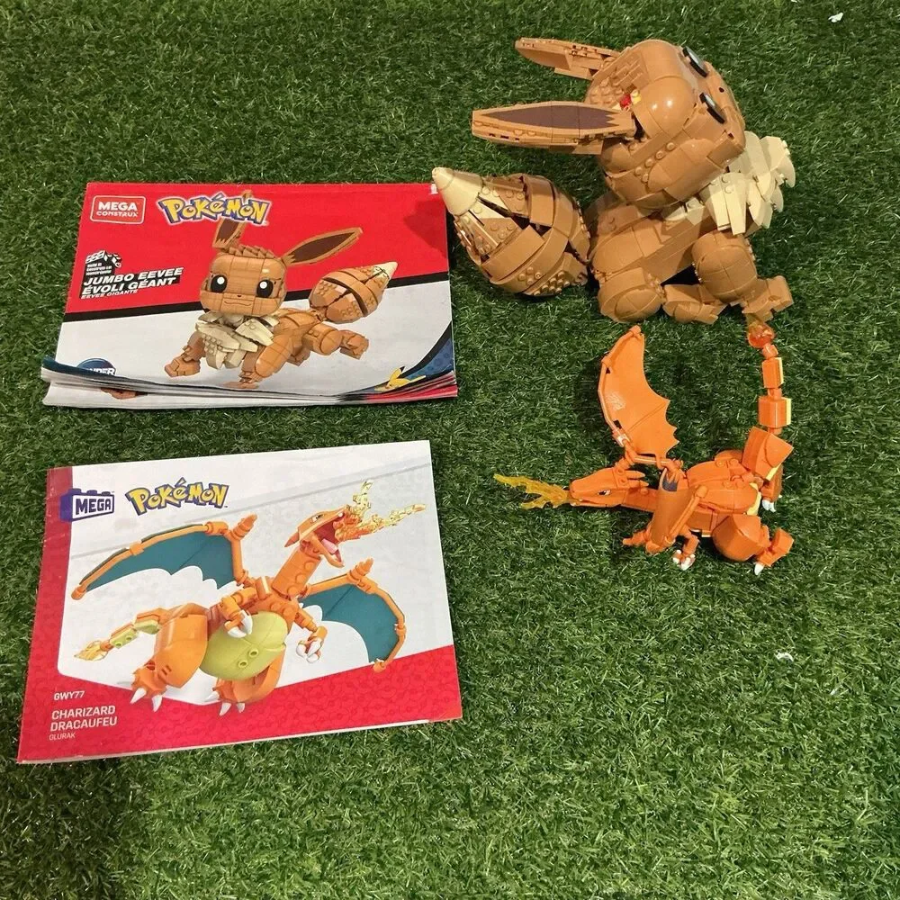 Mega Construx Pokemon Jumbo Eevee GMD34 Charizard GWY77 Lot Instructions